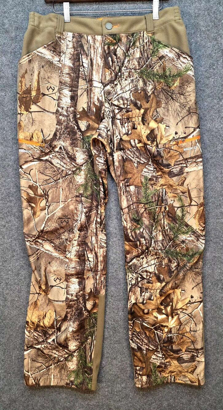 Field & Stream Men's L Camo Hunting Pants Realtree Edge NoScent C3 HydroRepel
